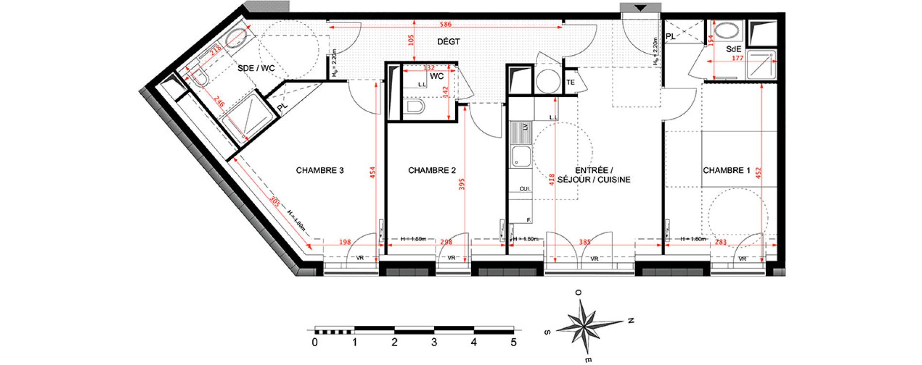 Appartement T4 de 74,57 m2 &agrave; Antony Centre