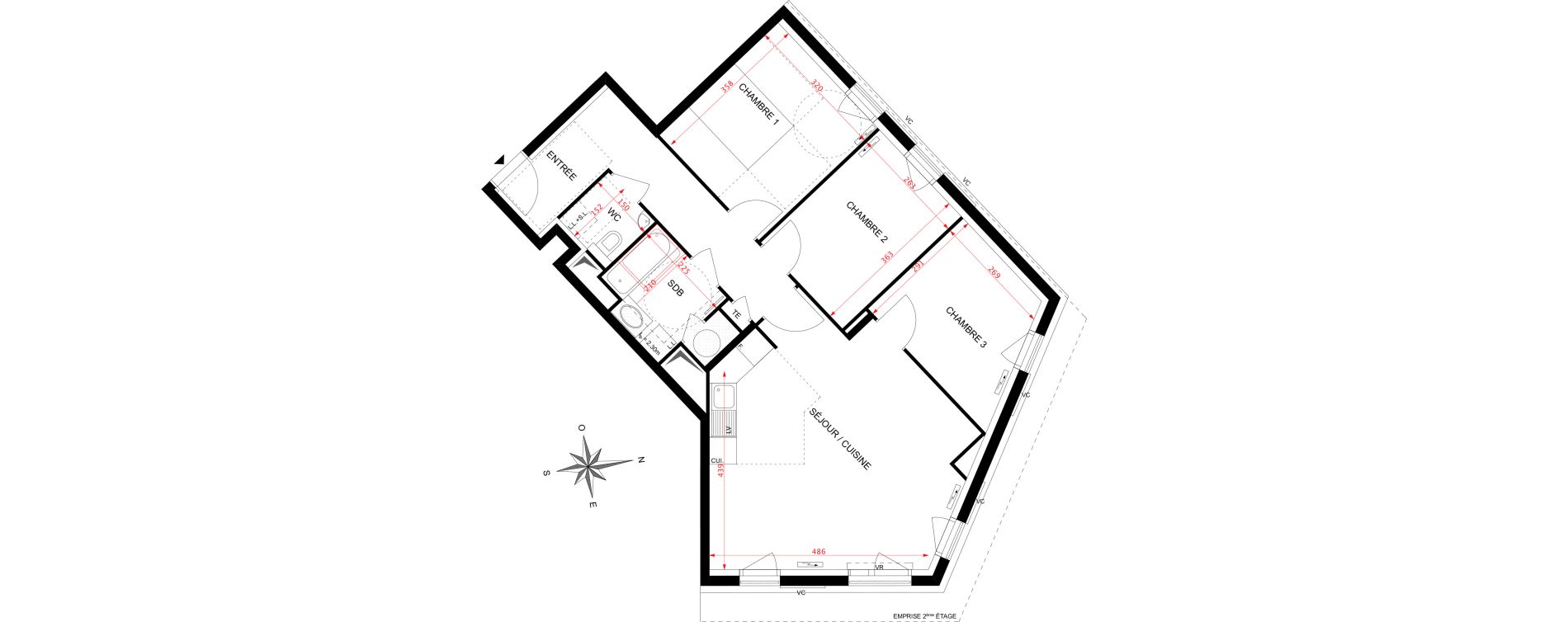 Appartement T4 de 76,17 m2 &agrave; Antony Centre