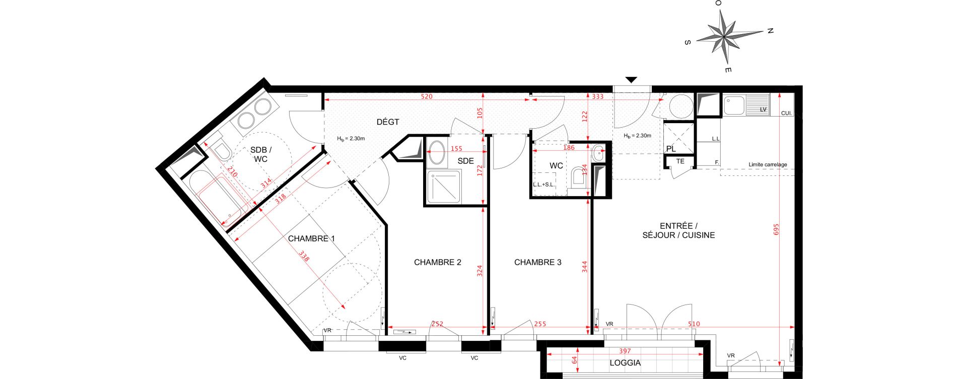 Appartement T4 de 84,19 m2 &agrave; Antony Centre