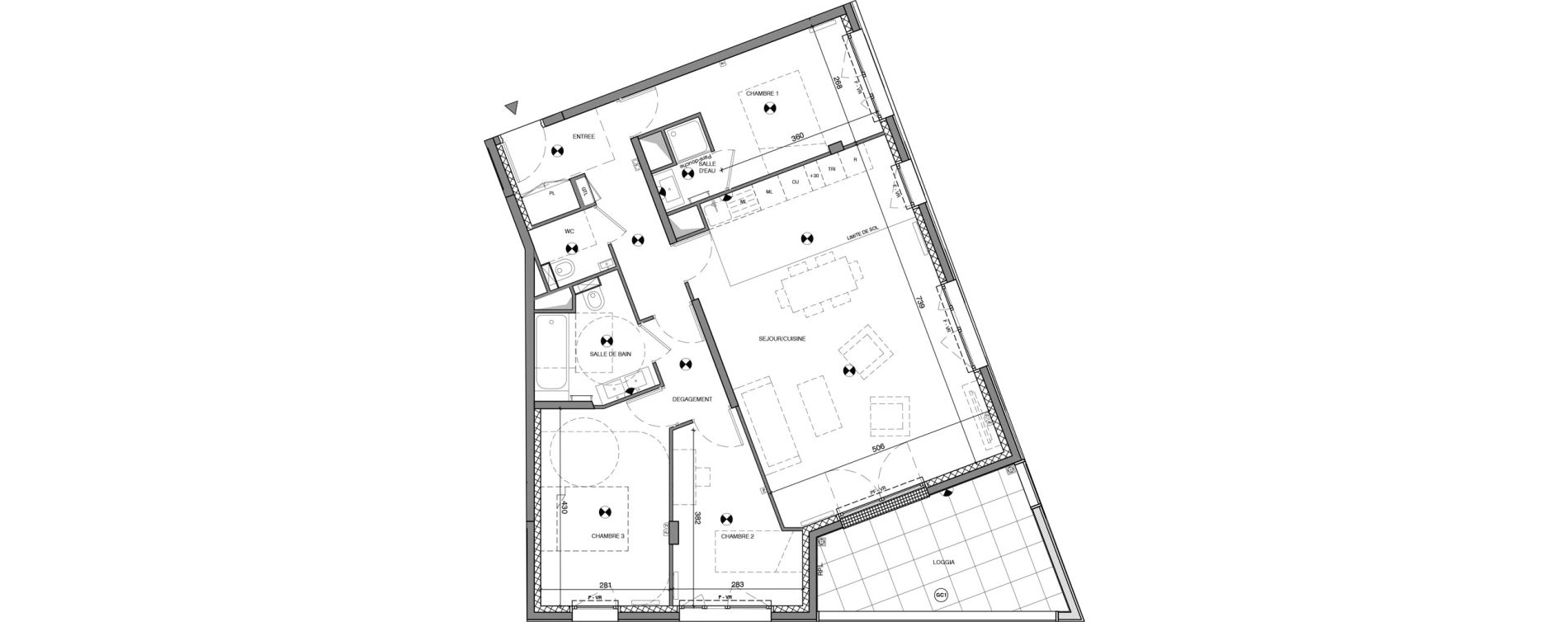 Appartement T4 de 90,38 m2 &agrave; Antony Jean zay