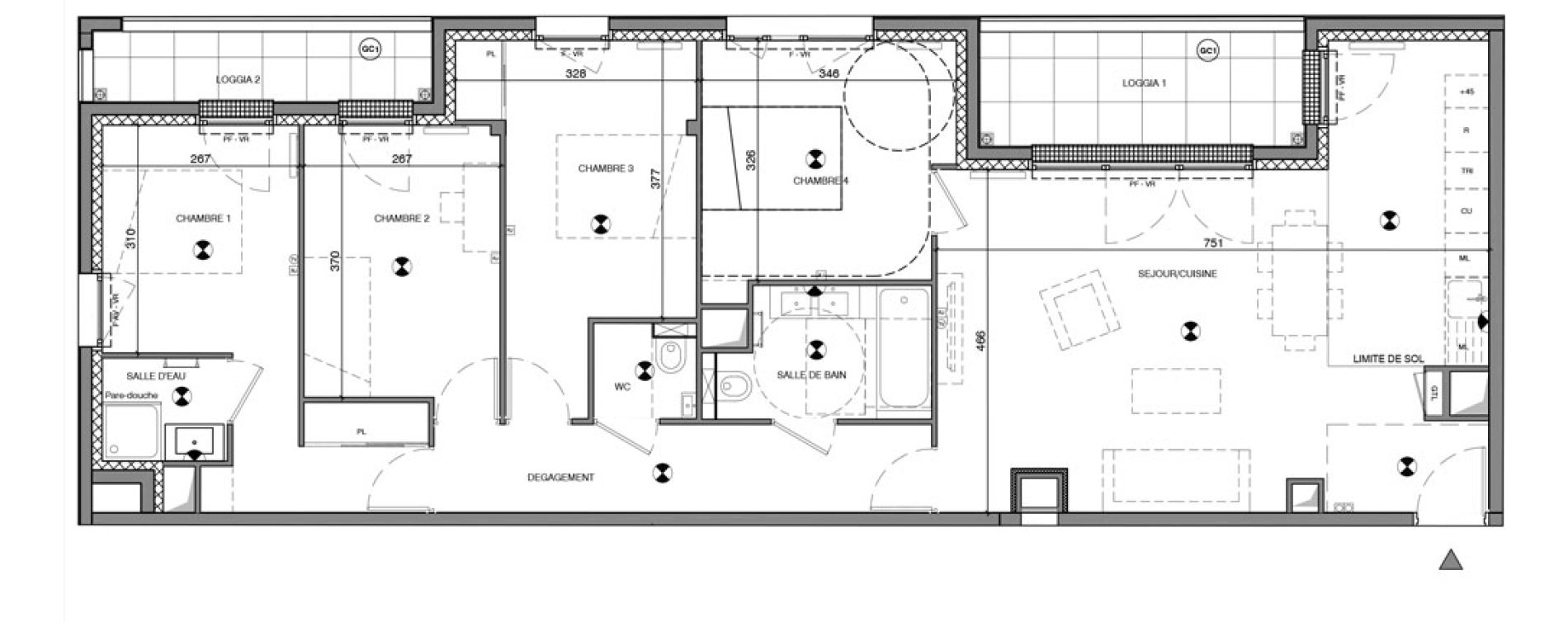 Appartement T5 de 101,25 m2 &agrave; Antony Jean zay