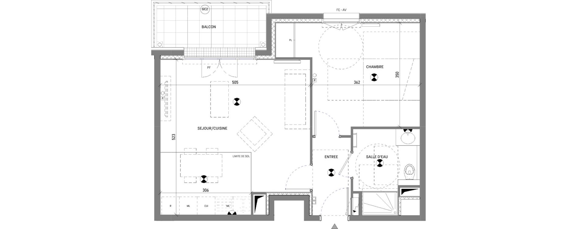 Appartement T2 de 48,33 m2 &agrave; Antony Jean zay