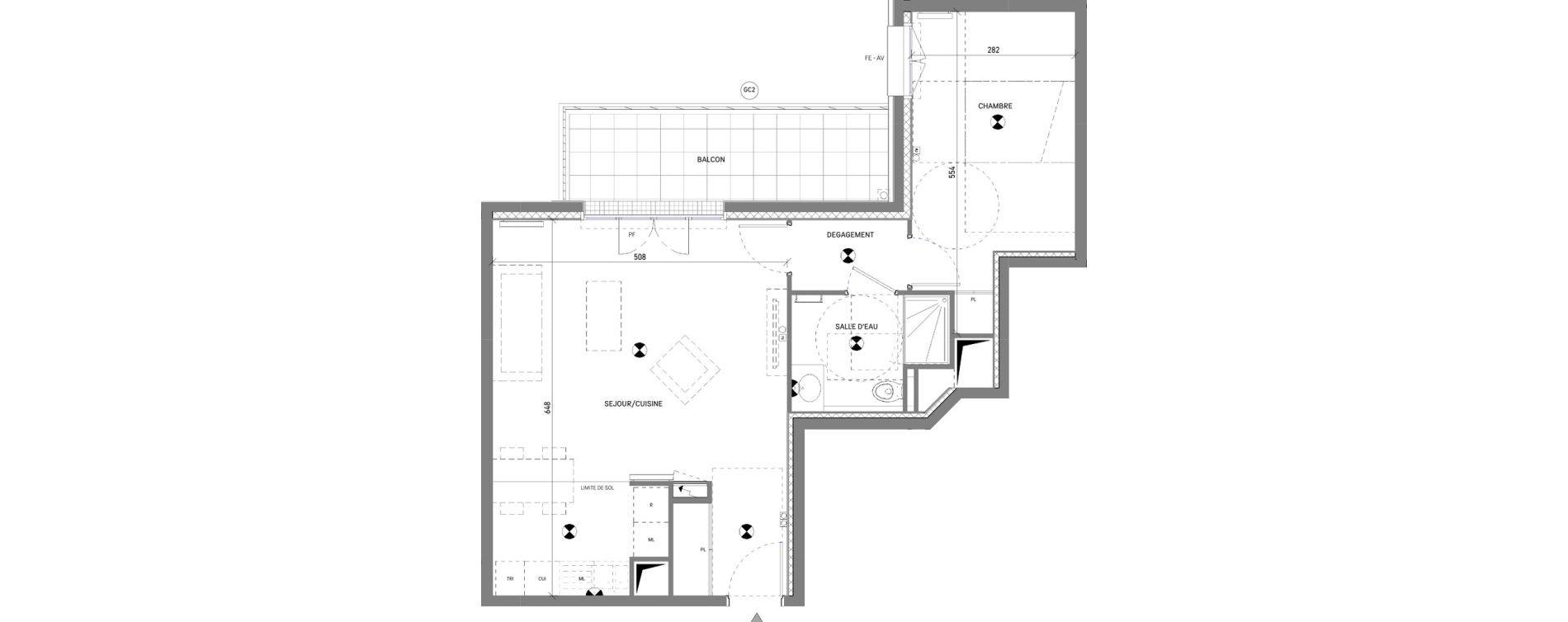 Appartement T2 de 52,38 m2 &agrave; Antony Jean zay