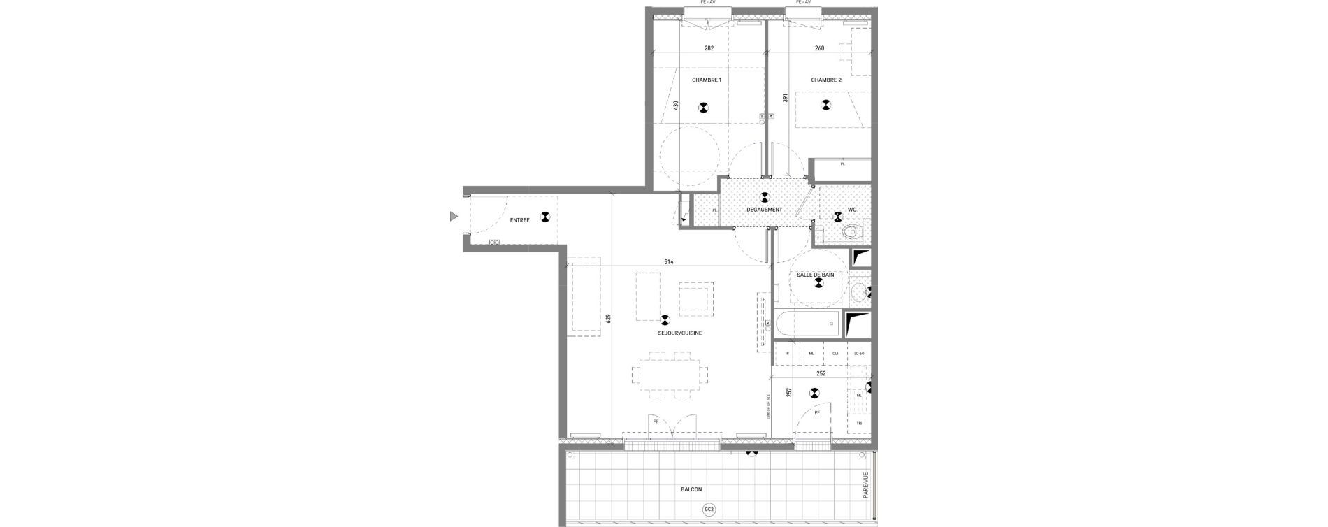 Appartement T3 de 71,42 m2 &agrave; Antony Jean zay