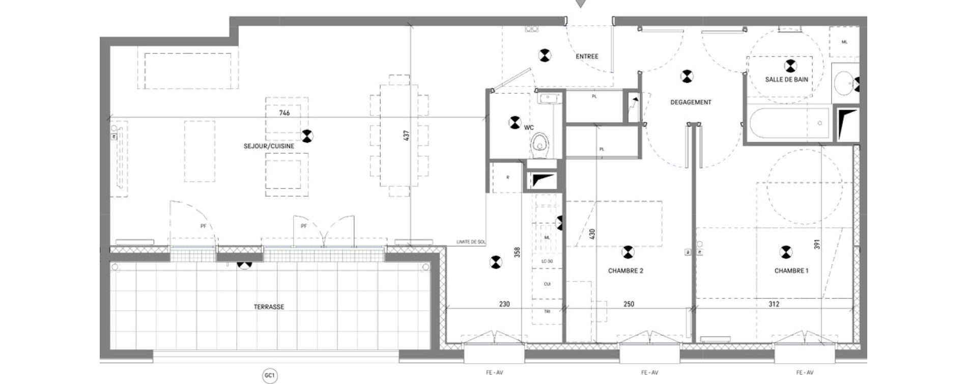 Appartement T3 de 76,49 m2 &agrave; Antony Jean zay
