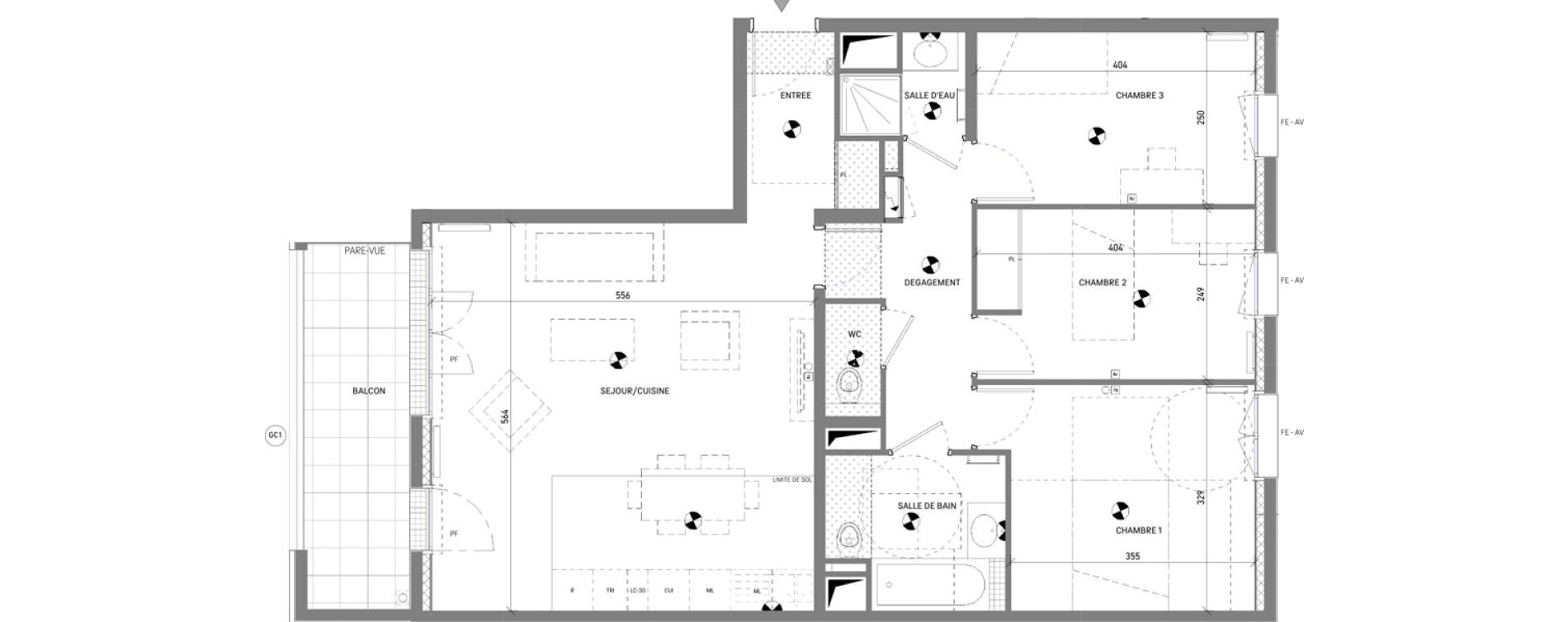 Appartement T4 de 83,02 m2 &agrave; Antony Jean zay