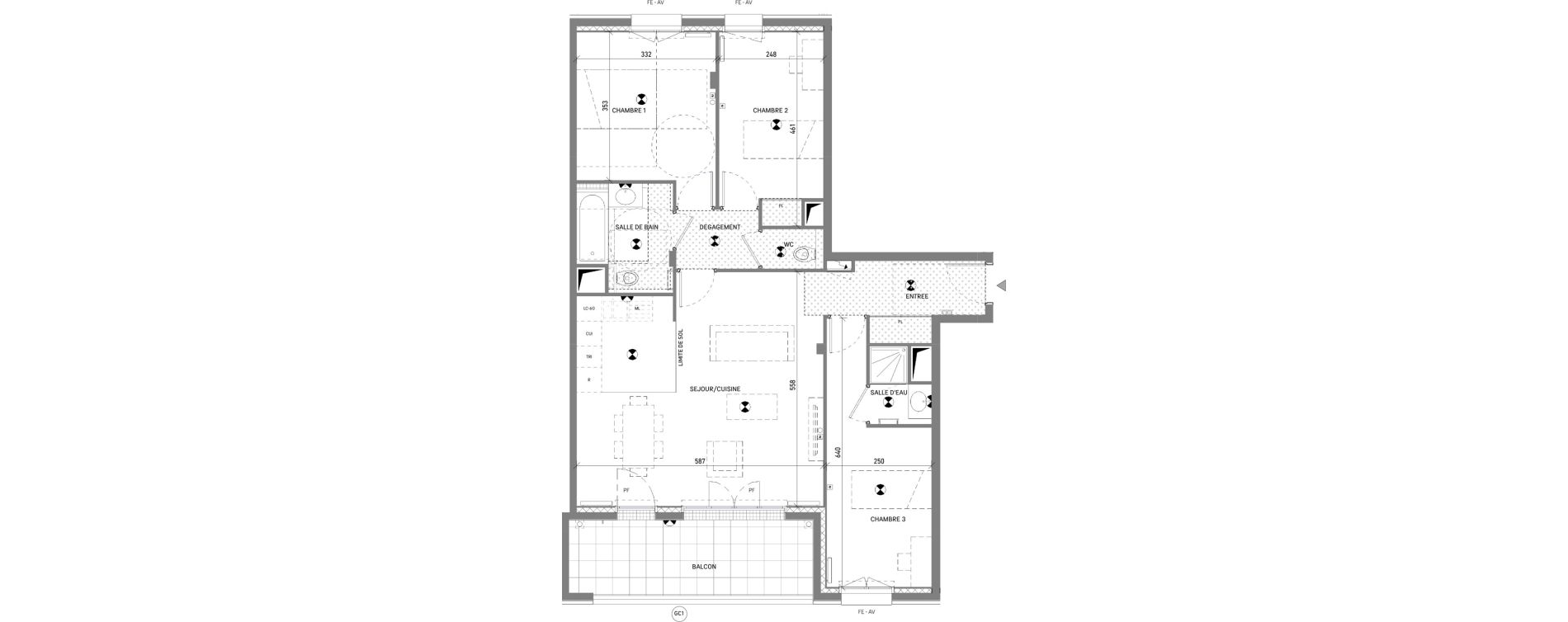 Appartement T4 de 83,78 m2 &agrave; Antony Jean zay