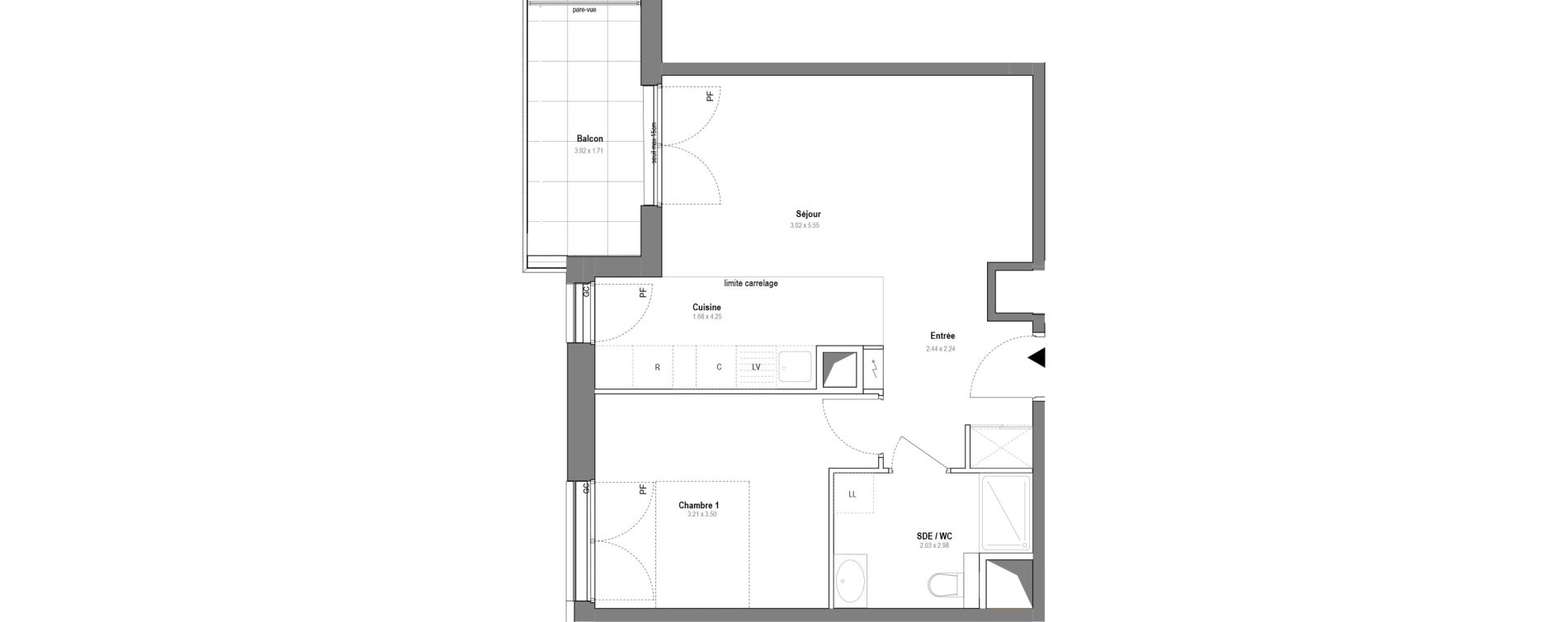 Appartement T2 de 46,70 m2 &agrave; Antony Nouveau cimeti&egrave;re