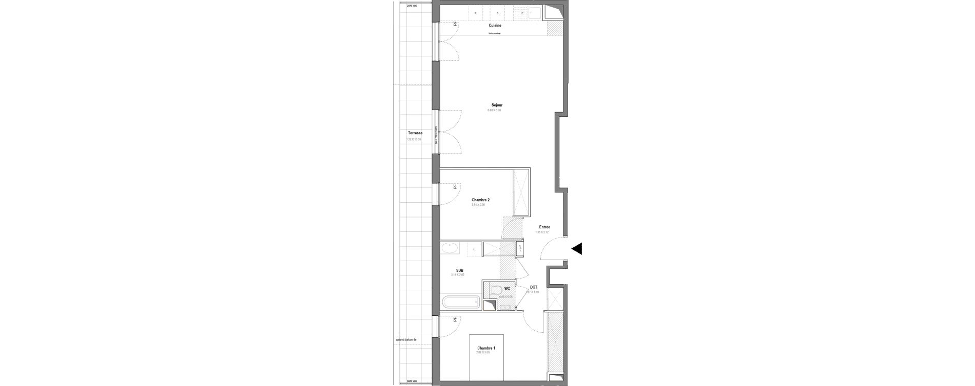 Appartement T3 de 73,40 m2 &agrave; Antony Nouveau cimeti&egrave;re
