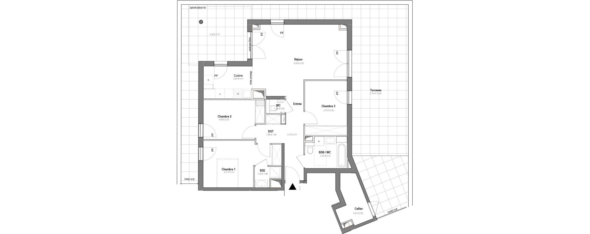 Appartement T4 de 85,20 m2 &agrave; Antony Nouveau cimeti&egrave;re