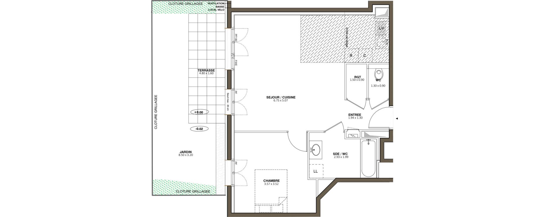 Appartement T2 de 50,59 m2 &agrave; Antony Nouveau cimeti&egrave;re
