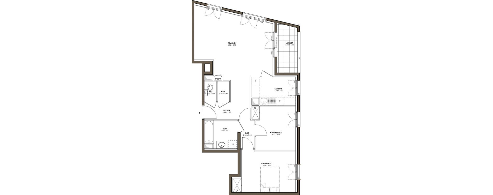 Appartement T3 de 71,40 m2 &agrave; Antony Nouveau cimeti&egrave;re