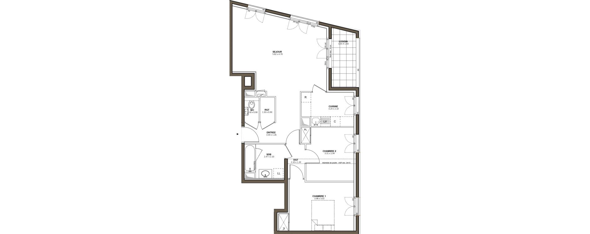 Appartement T3 de 71,40 m2 &agrave; Antony Nouveau cimeti&egrave;re