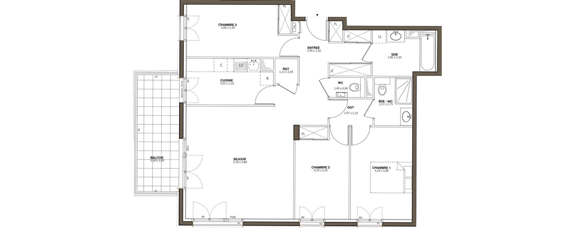 Appartement T4 de 91,64 m2 &agrave; Antony Nouveau cimeti&egrave;re