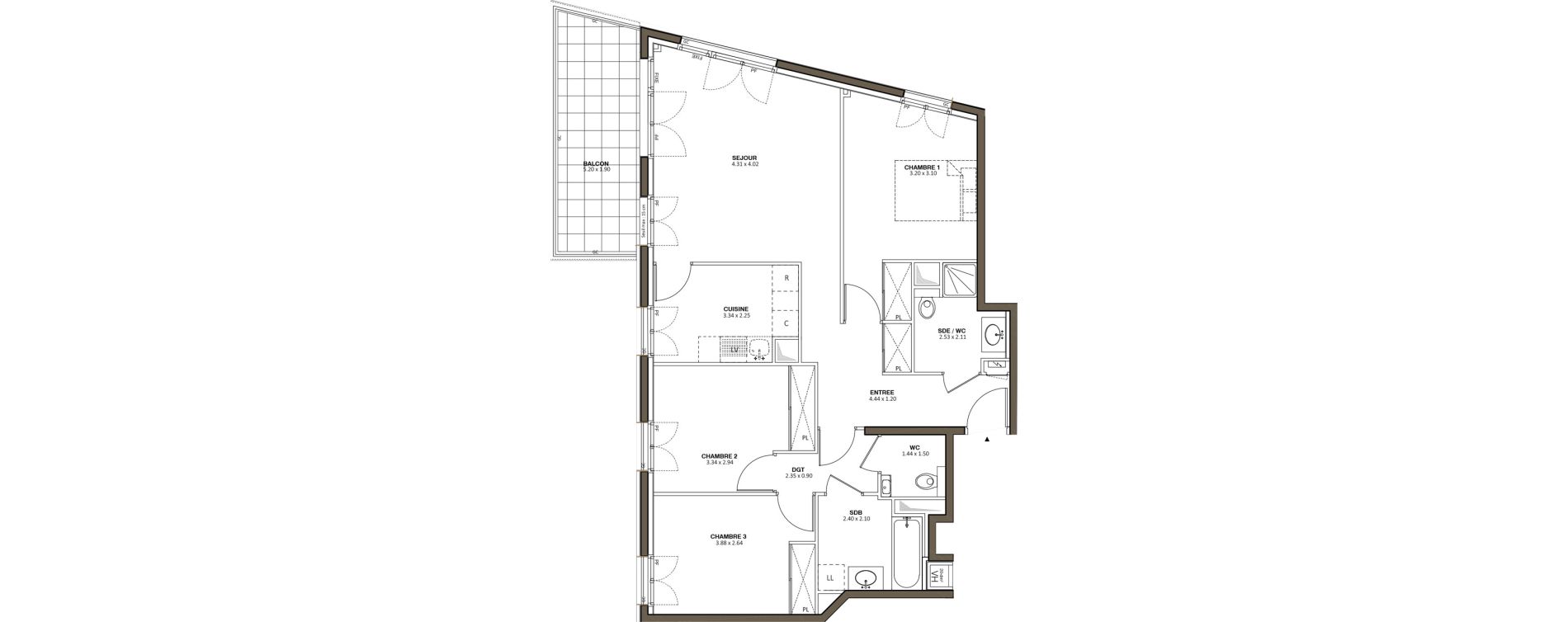 Appartement T4 de 83,32 m2 &agrave; Antony Nouveau cimeti&egrave;re
