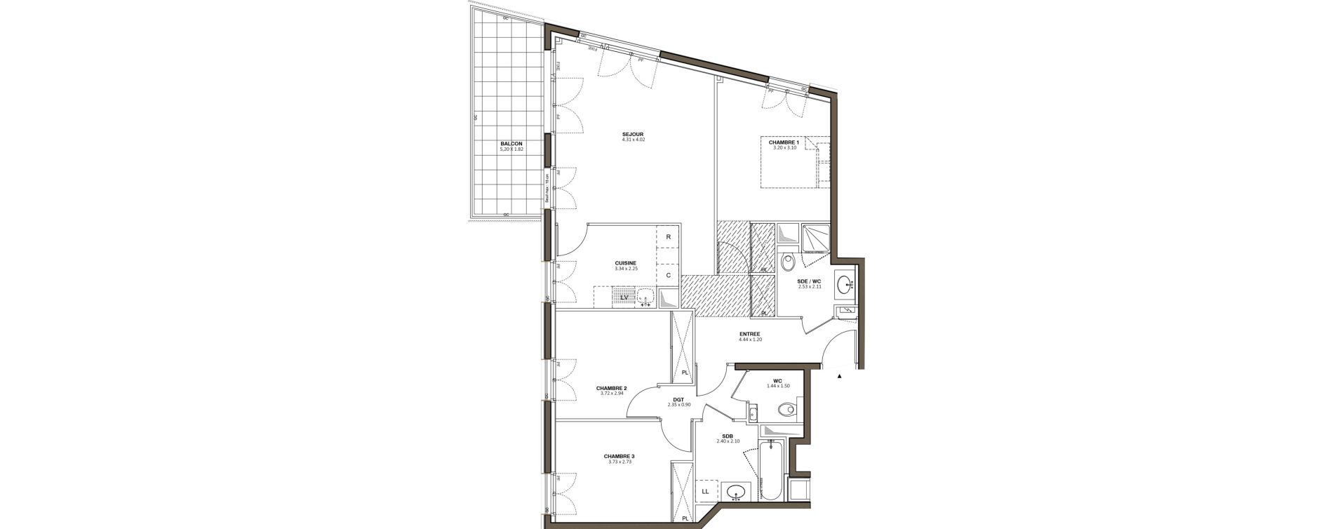 Appartement T4 de 83,32 m2 &agrave; Antony Nouveau cimeti&egrave;re