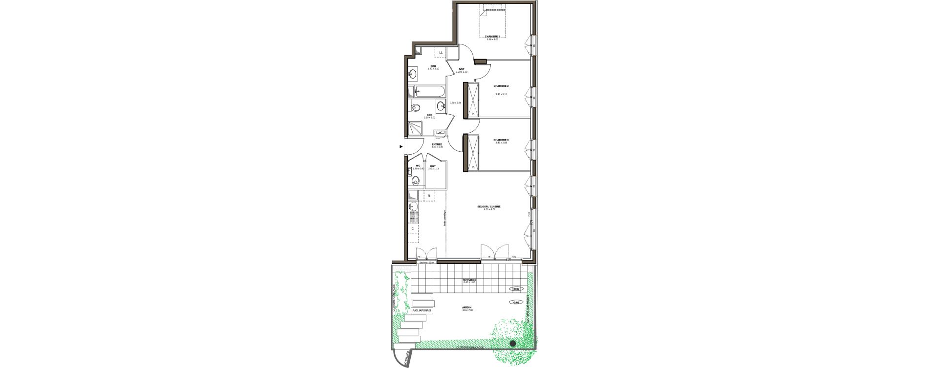 Appartement T4 de 83,08 m2 &agrave; Antony Nouveau cimeti&egrave;re
