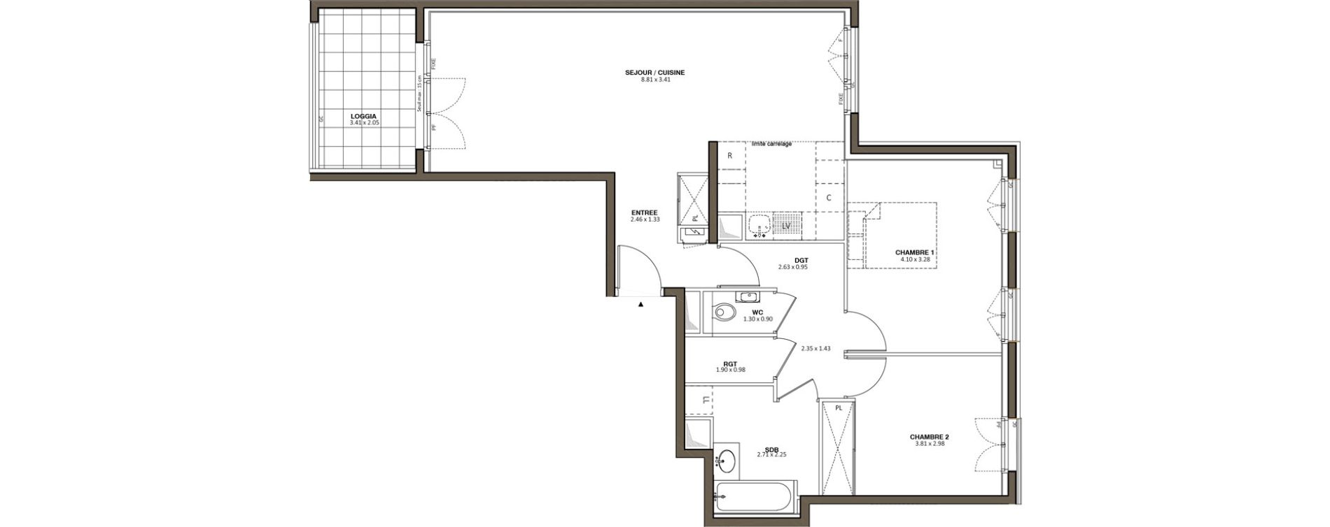 Appartement T3 de 77,33 m2 &agrave; Antony Nouveau cimeti&egrave;re