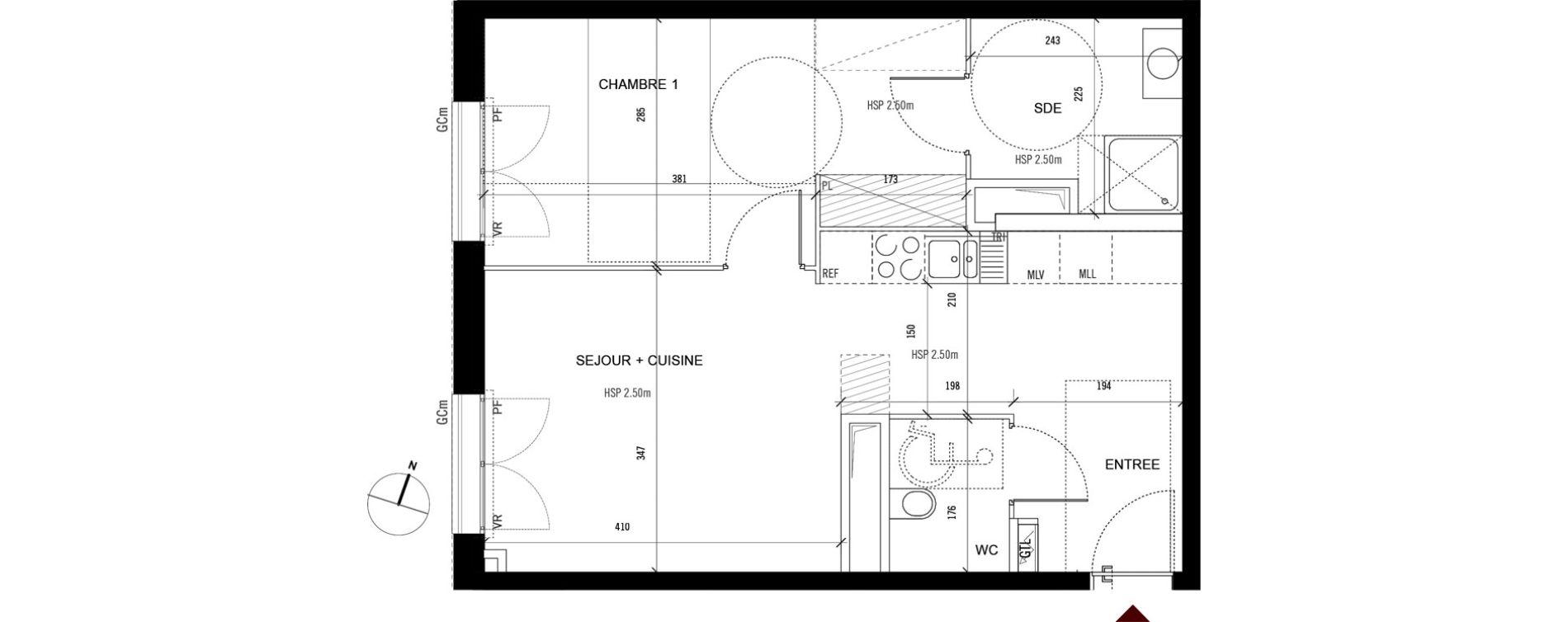 Appartement T2 de 48,20 m2 &agrave; Asni&egrave;res-Sur-Seine Seine ouest