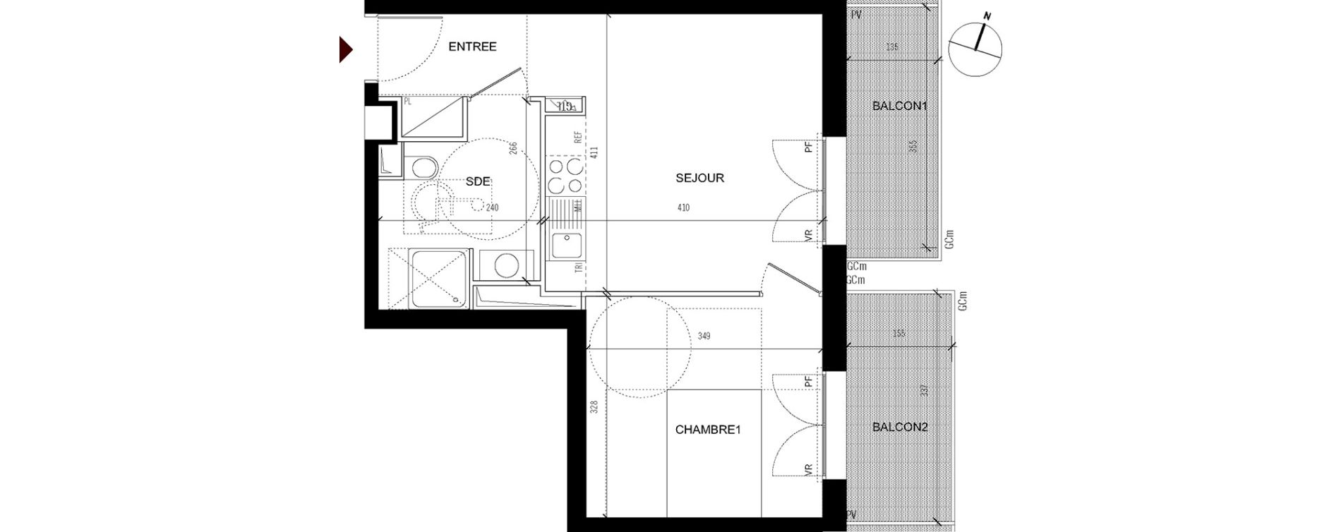 Appartement T2 de 37,80 m2 &agrave; Asni&egrave;res-Sur-Seine Seine ouest