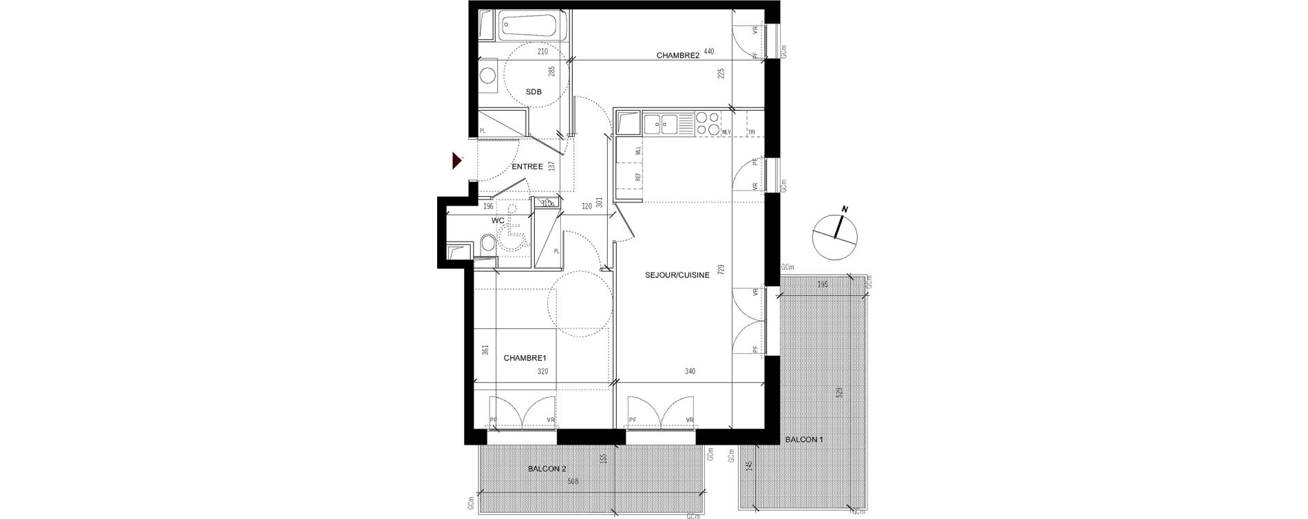 Appartement T3 de 61,80 m2 &agrave; Asni&egrave;res-Sur-Seine Seine ouest