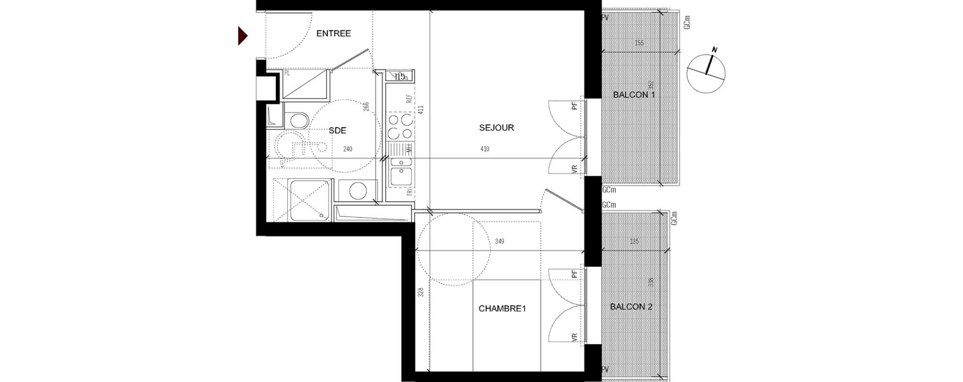 Appartement T2 de 37,70 m2 &agrave; Asni&egrave;res-Sur-Seine Seine ouest