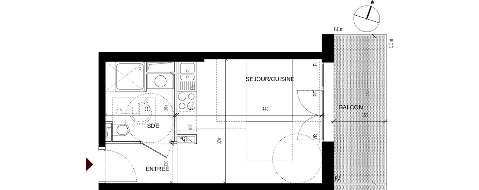 Appartement T1 de 23,60 m2 &agrave; Asni&egrave;res-Sur-Seine Seine ouest