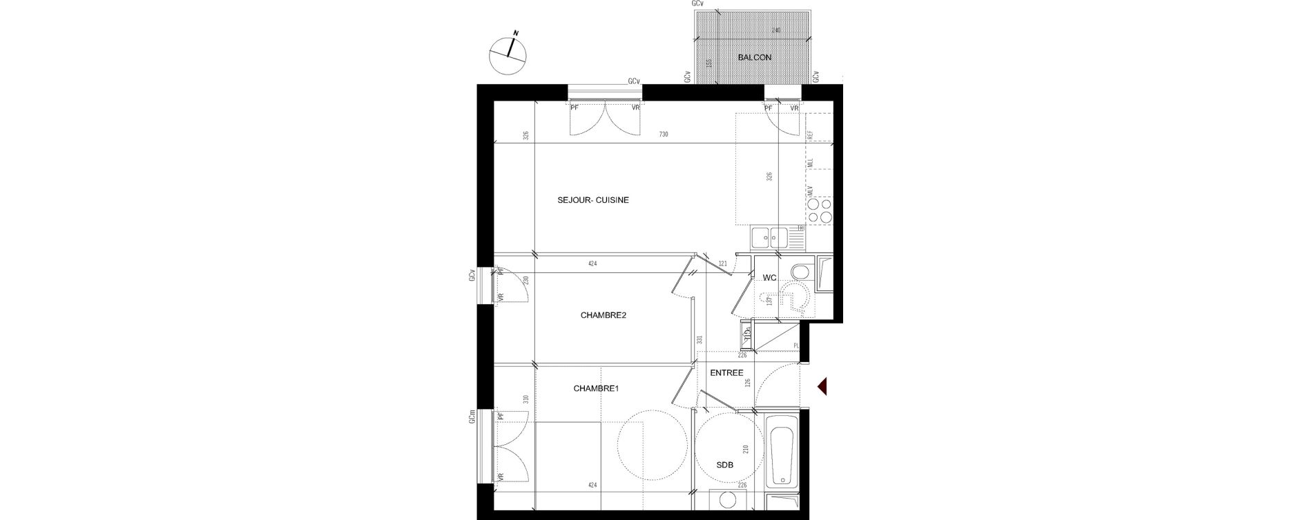 Appartement T3 de 59,40 m2 &agrave; Asni&egrave;res-Sur-Seine Seine ouest