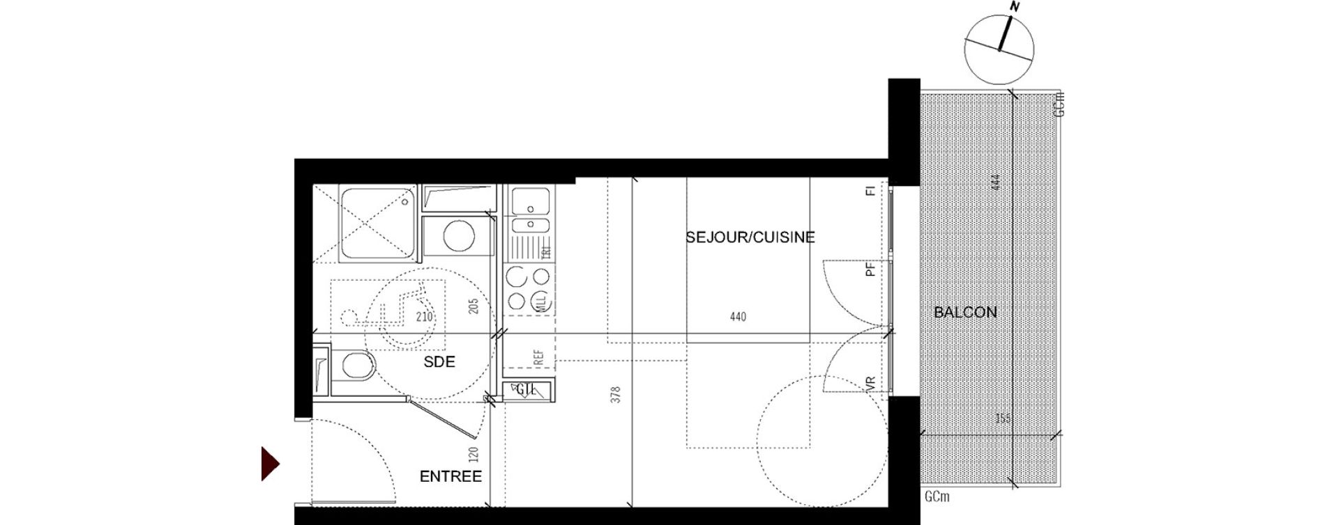 Appartement T1 de 23,60 m2 &agrave; Asni&egrave;res-Sur-Seine Seine ouest