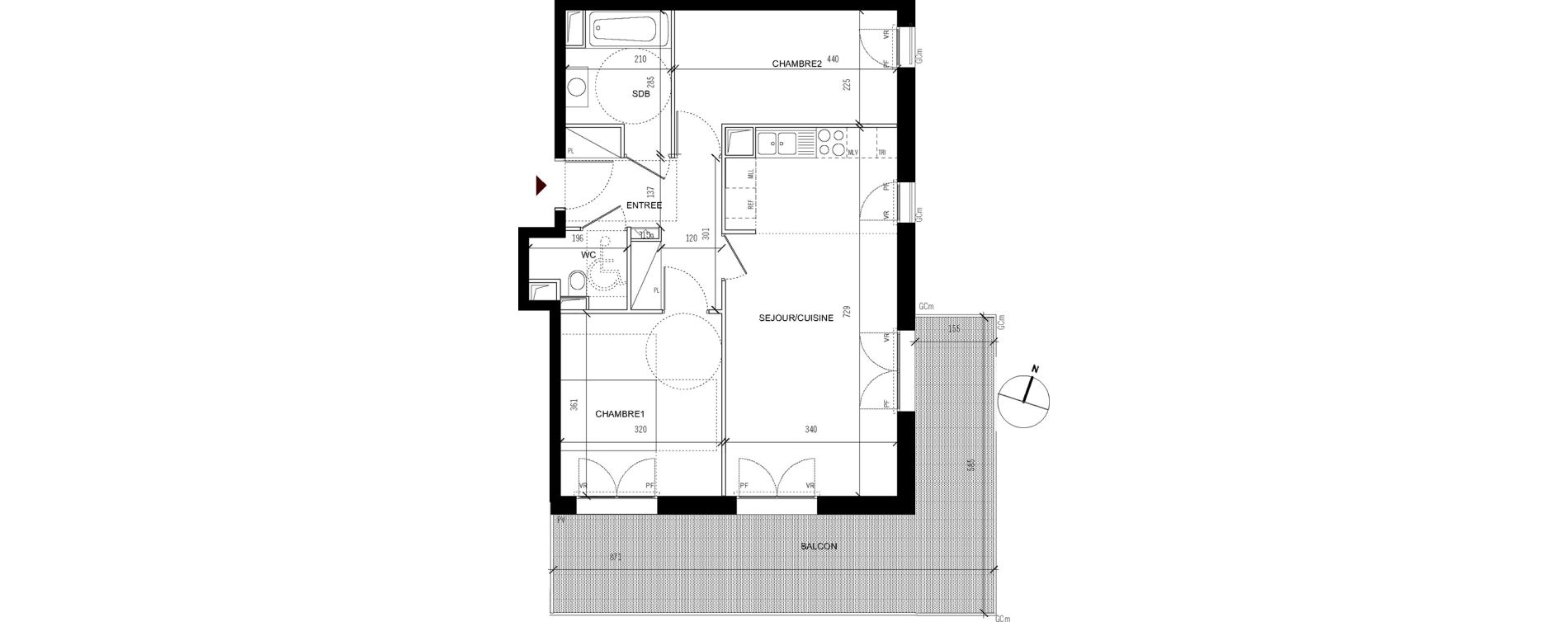 Appartement T3 de 61,80 m2 &agrave; Asni&egrave;res-Sur-Seine Seine ouest
