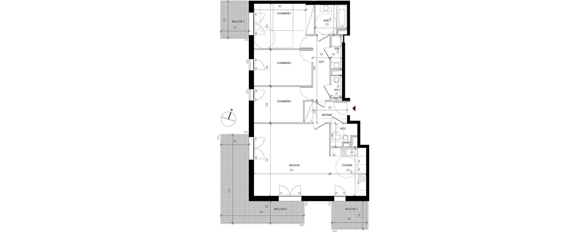 Appartement T4 de 89,70 m2 &agrave; Asni&egrave;res-Sur-Seine Seine ouest