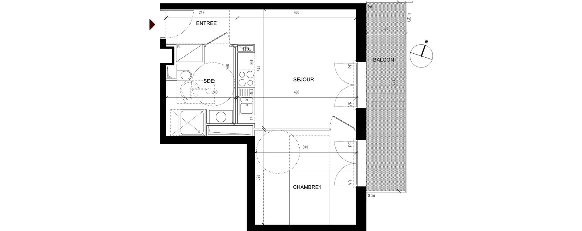 Appartement T2 de 37,70 m2 &agrave; Asni&egrave;res-Sur-Seine Seine ouest