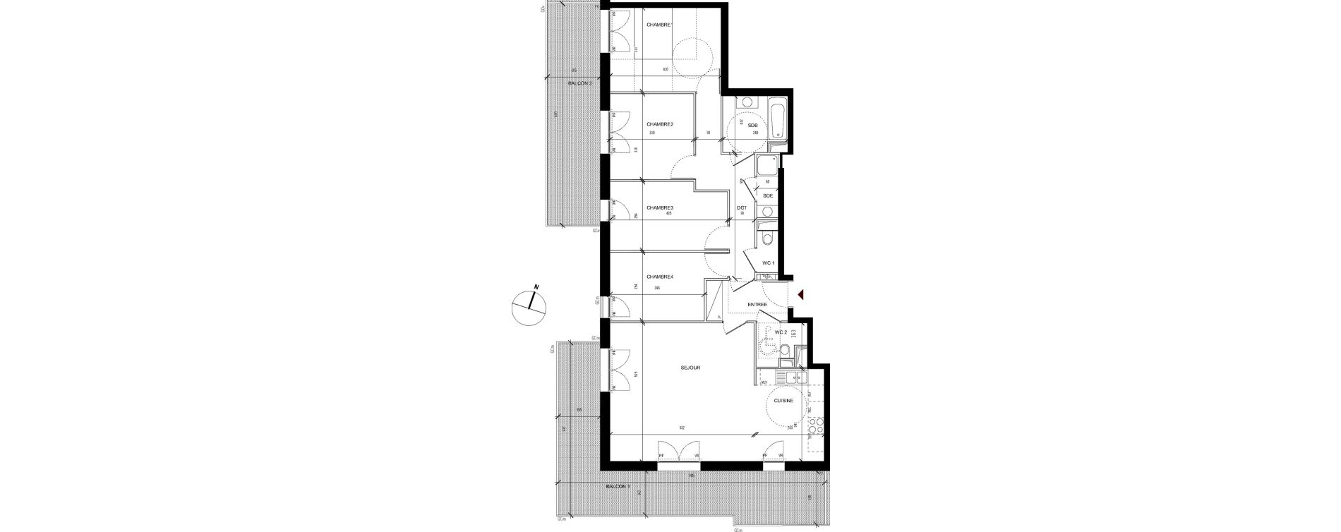 Appartement T5 de 102,40 m2 &agrave; Asni&egrave;res-Sur-Seine Seine ouest