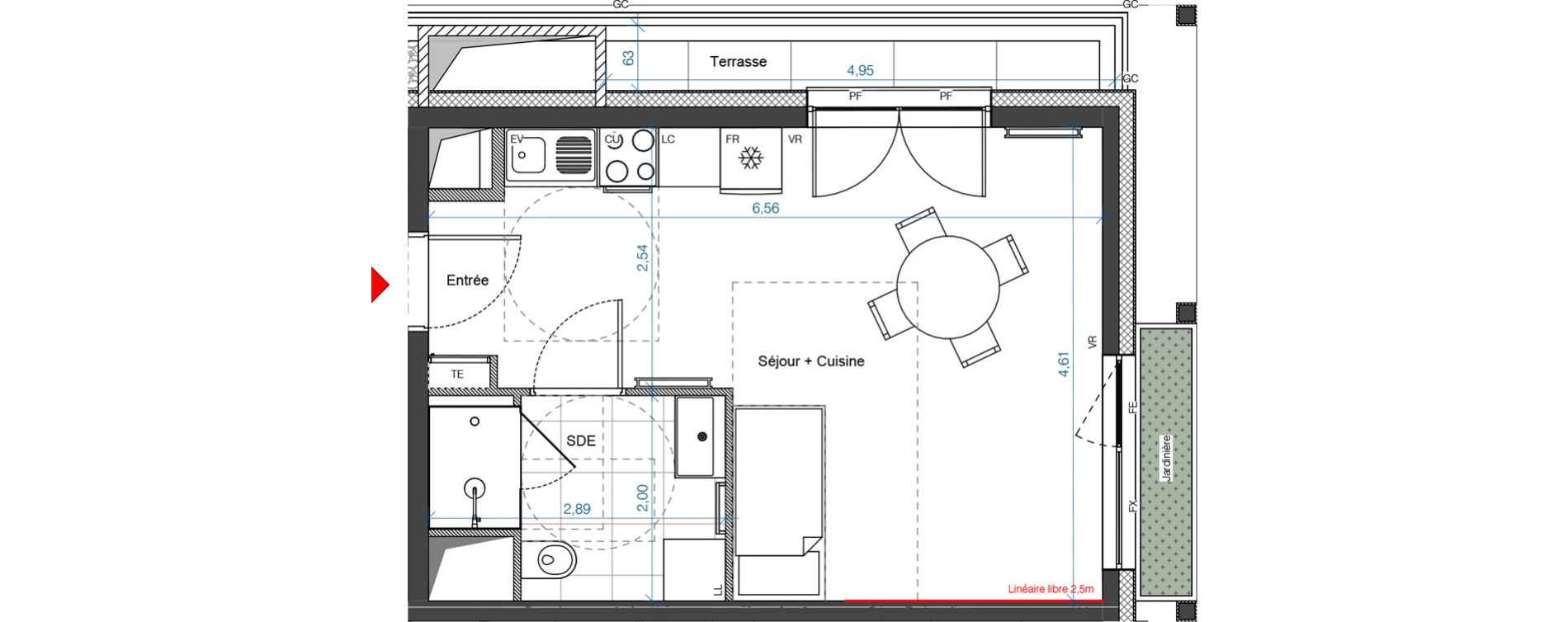 Appartement T1 de 28,48 m2 &agrave; Asni&egrave;res-Sur-Seine Renoir - zola