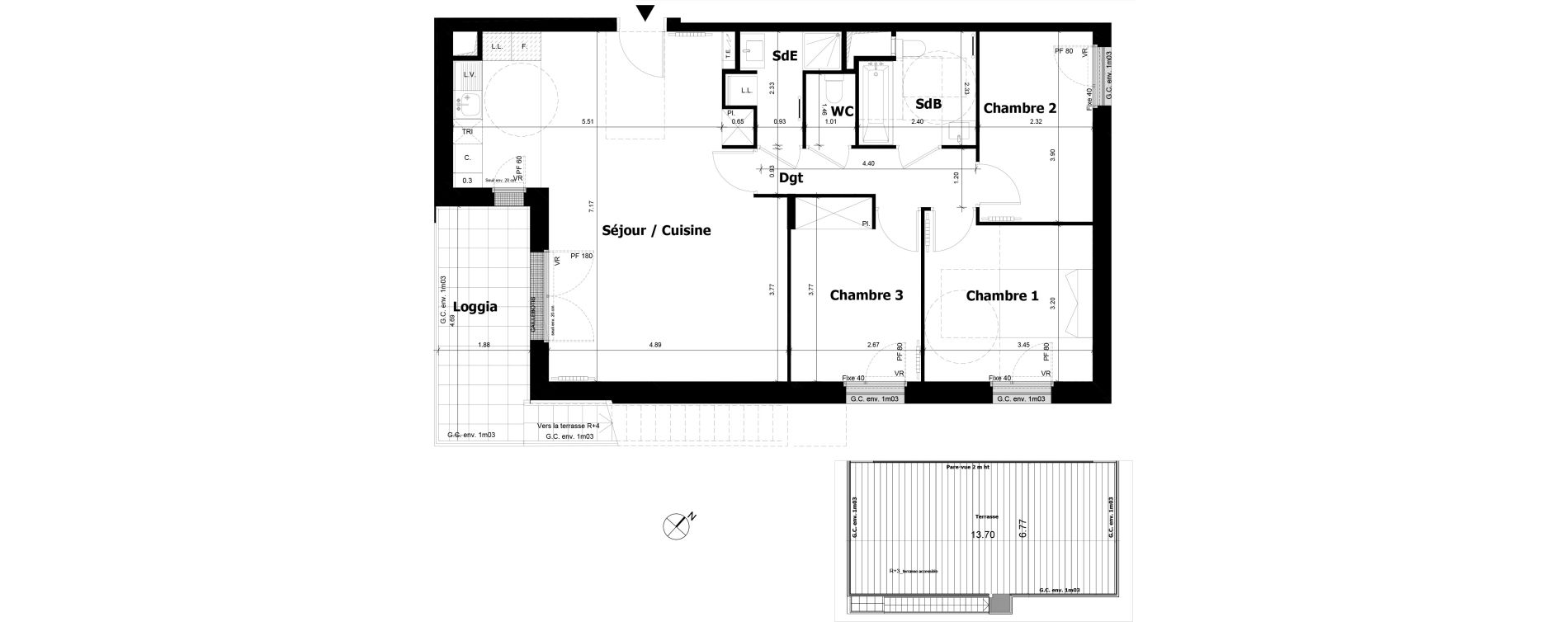 Appartement T4 de 82,46 m2 &agrave; Asni&egrave;res-Sur-Seine Gresillons - quartier de seine