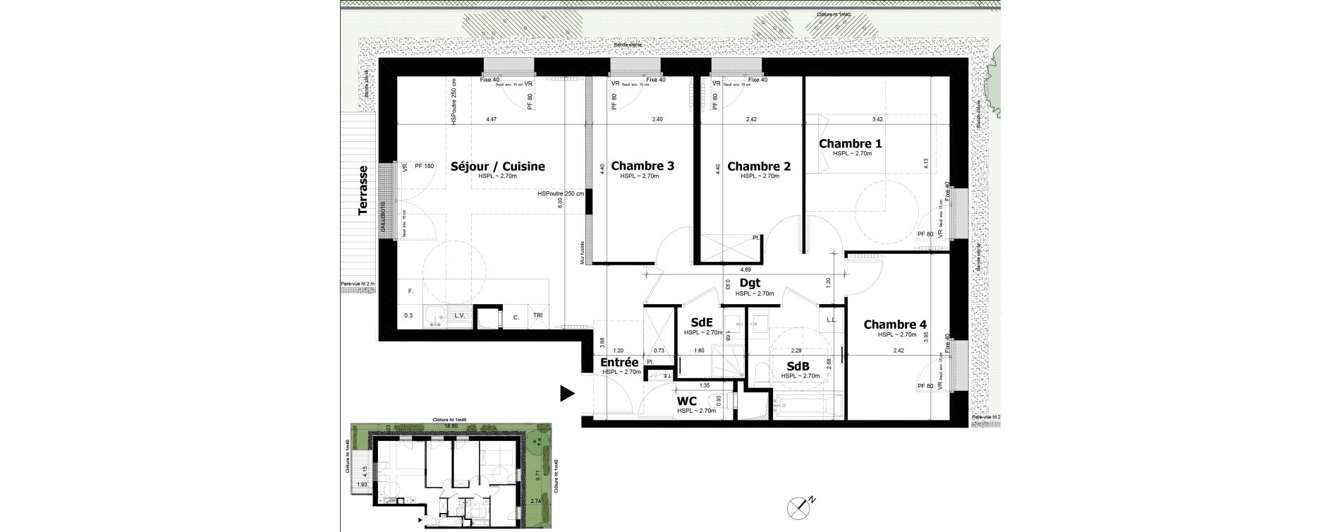 Appartement T5 de 91,86 m2 &agrave; Asni&egrave;res-Sur-Seine Gresillons - quartier de seine