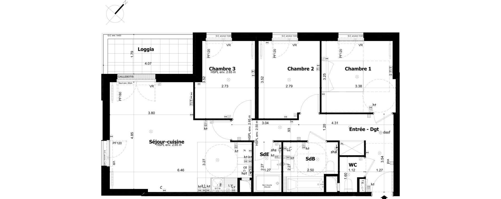 Appartement T4 de 76,66 m2 &agrave; Asni&egrave;res-Sur-Seine Gresillons - quartier de seine
