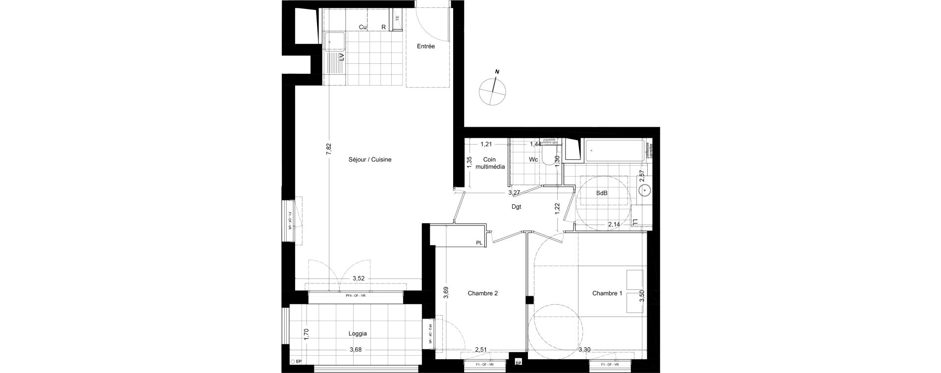 Appartement T3 de 63,80 m2 &agrave; Asni&egrave;res-Sur-Seine Seine ouest