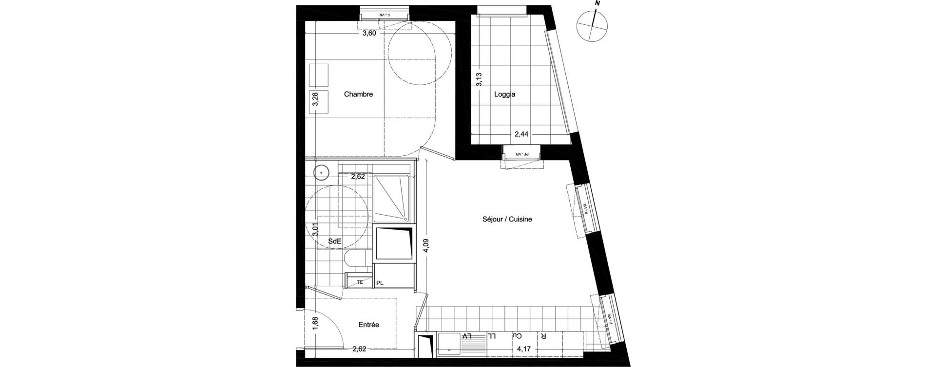 Appartement T2 de 42,30 m2 &agrave; Asni&egrave;res-Sur-Seine Seine ouest