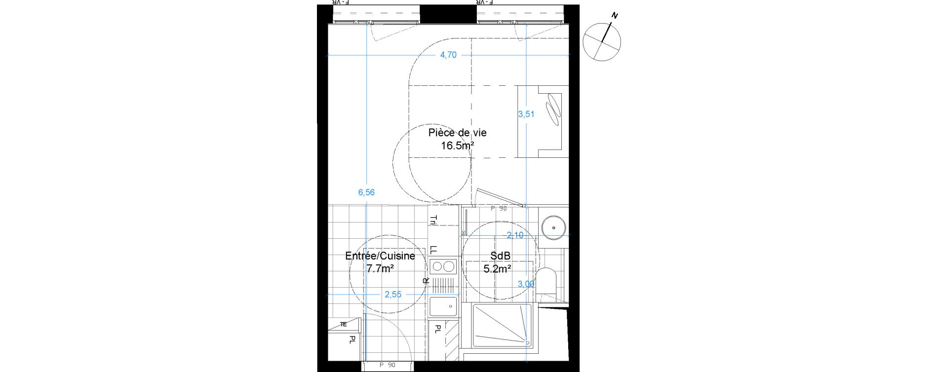Appartement T1 de 29,40 m2 &agrave; Asni&egrave;res-Sur-Seine Seine ouest