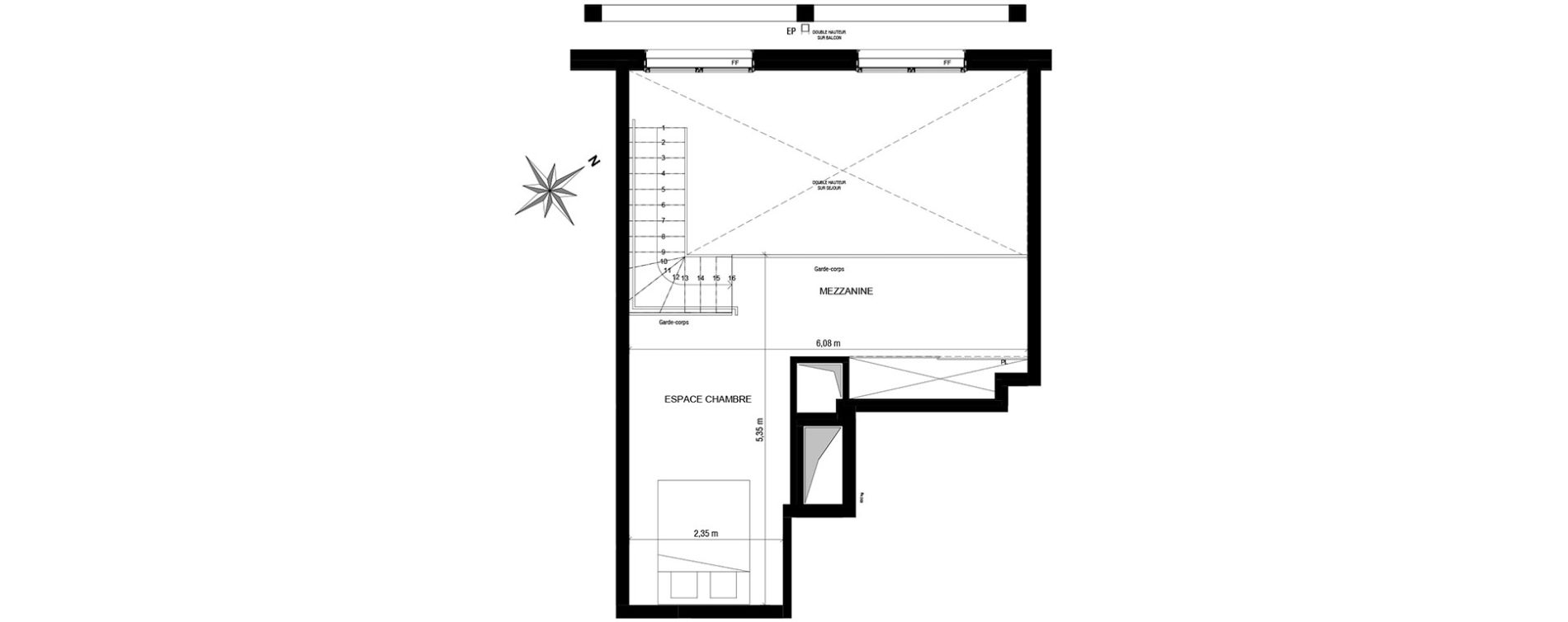 Duplex T1 de 46,91 m2 &agrave; Asni&egrave;res-Sur-Seine Gresillons - quartier de seine
