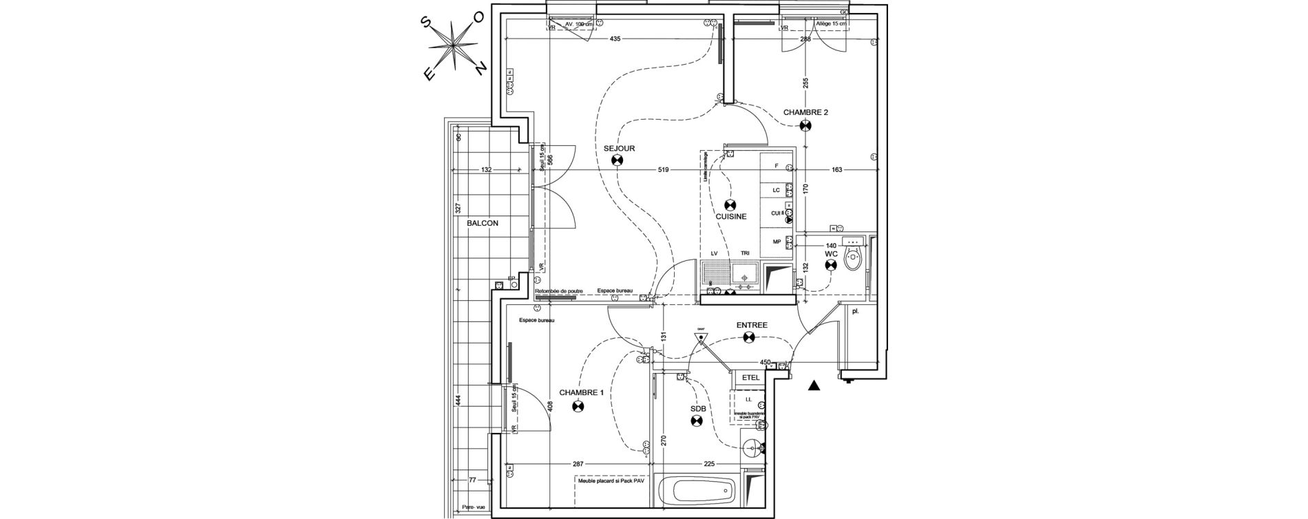 Appartement T3 de 61,29 m2 &agrave; Asni&egrave;res-Sur-Seine M&eacute;tro
