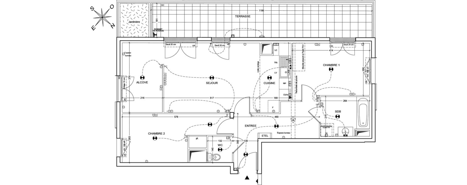 Appartement T3 de 74,22 m2 &agrave; Asni&egrave;res-Sur-Seine M&eacute;tro