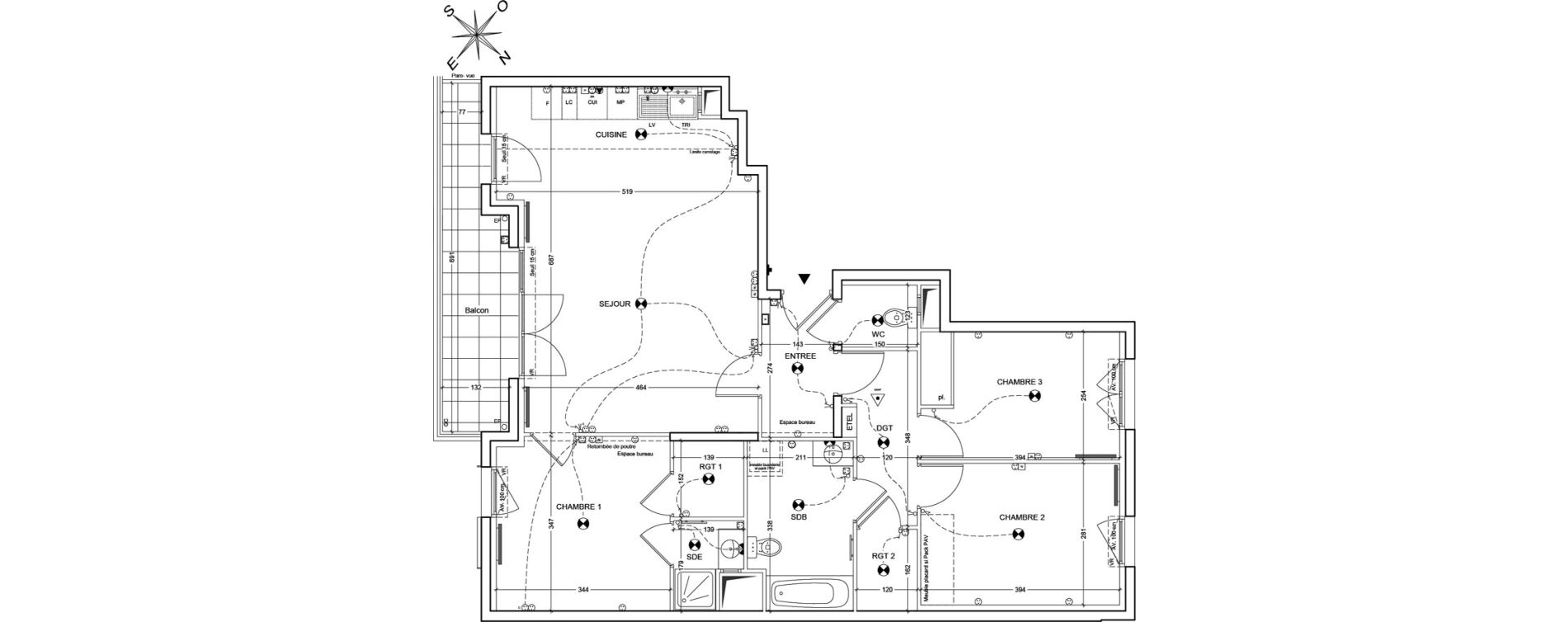 Appartement T4 de 87,90 m2 &agrave; Asni&egrave;res-Sur-Seine M&eacute;tro