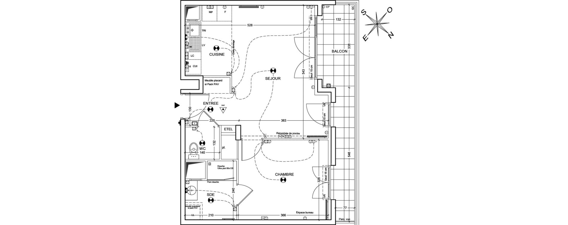 Appartement T2 de 46,12 m2 &agrave; Asni&egrave;res-Sur-Seine M&eacute;tro