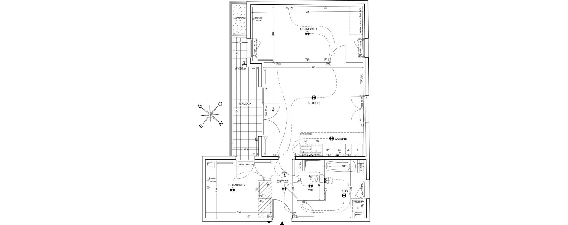 Appartement T3 de 65,10 m2 &agrave; Asni&egrave;res-Sur-Seine M&eacute;tro