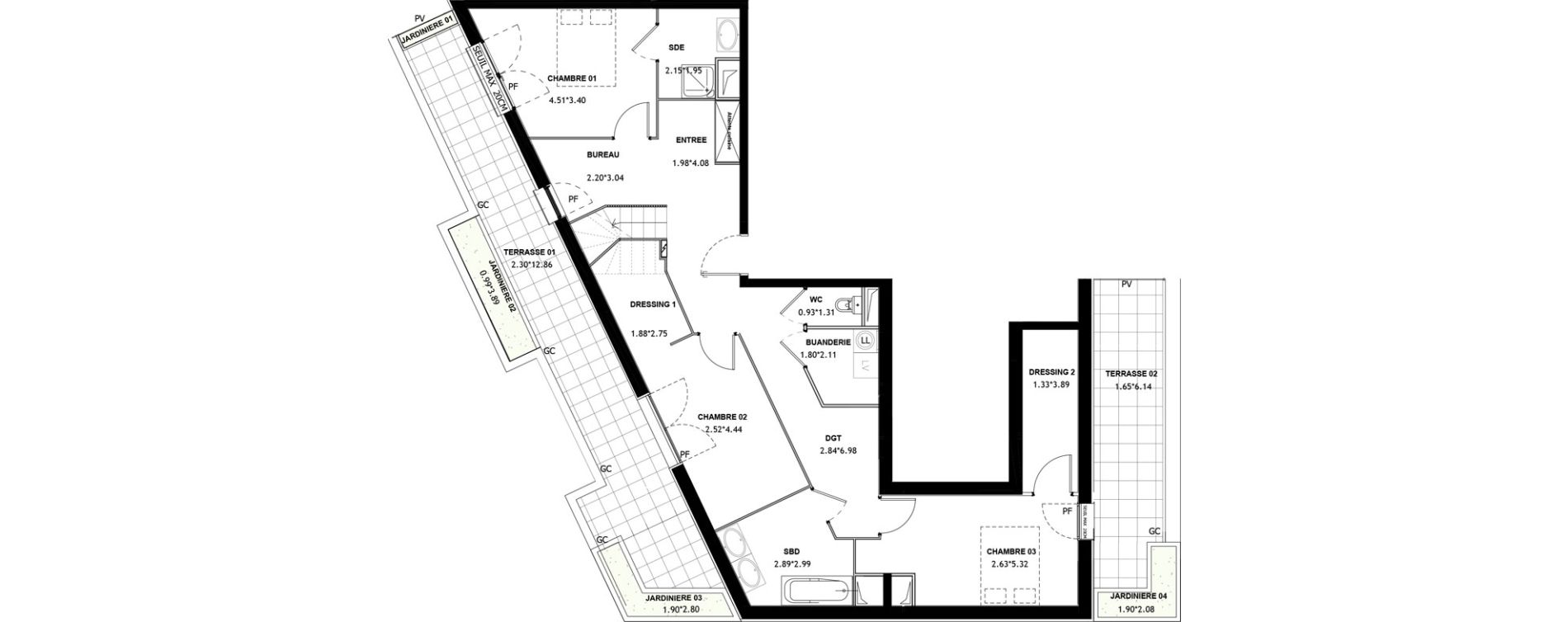 Duplex T5 de 141,65 m2 &agrave; Asni&egrave;res-Sur-Seine Voltaire