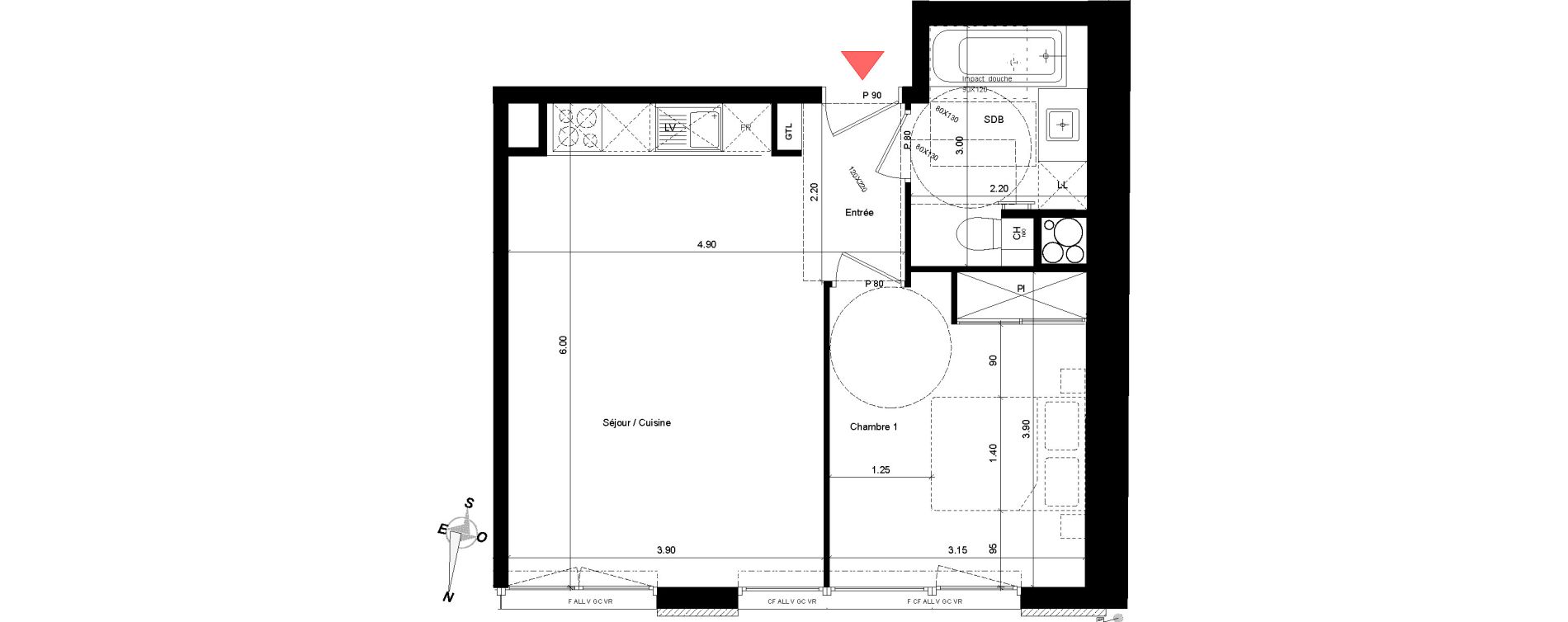Appartement T2 de 42,71 m2 &agrave; Asni&egrave;res-Sur-Seine Asnieres sur seine centre