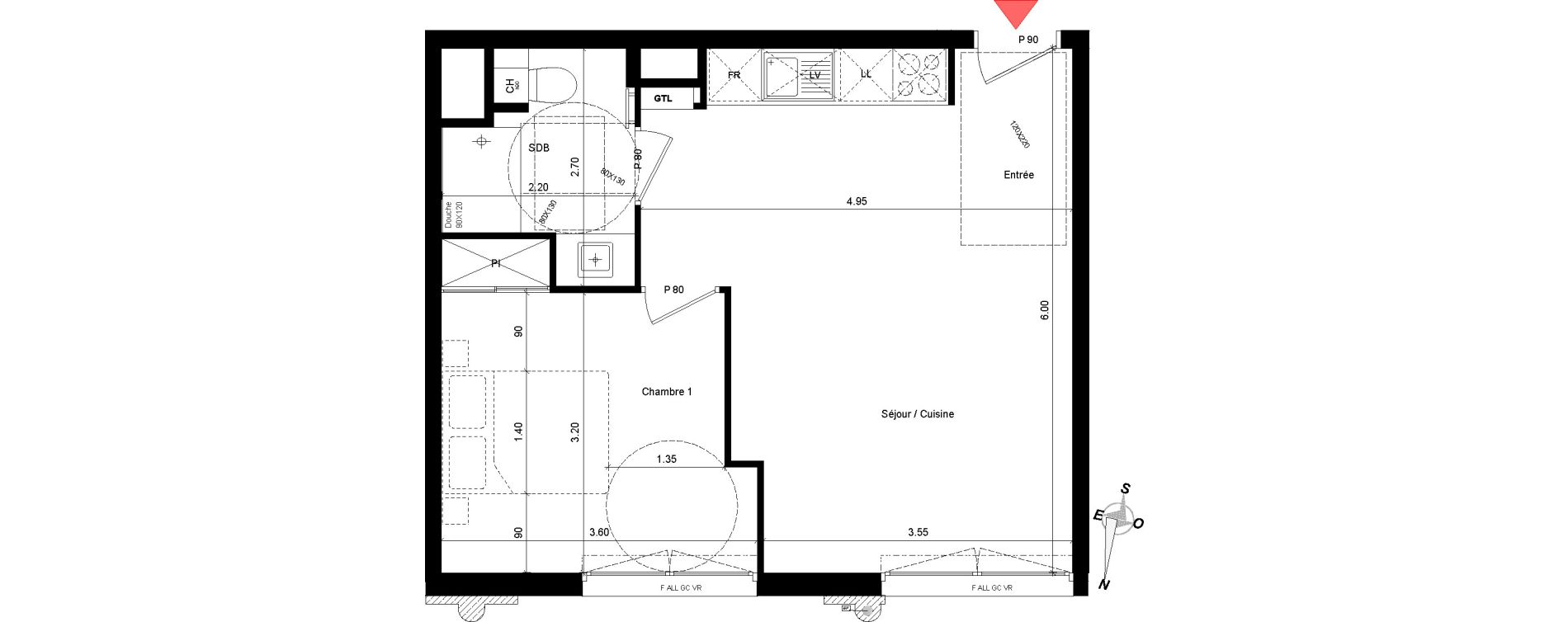 Appartement T2 de 41,01 m2 &agrave; Asni&egrave;res-Sur-Seine Asnieres sur seine centre