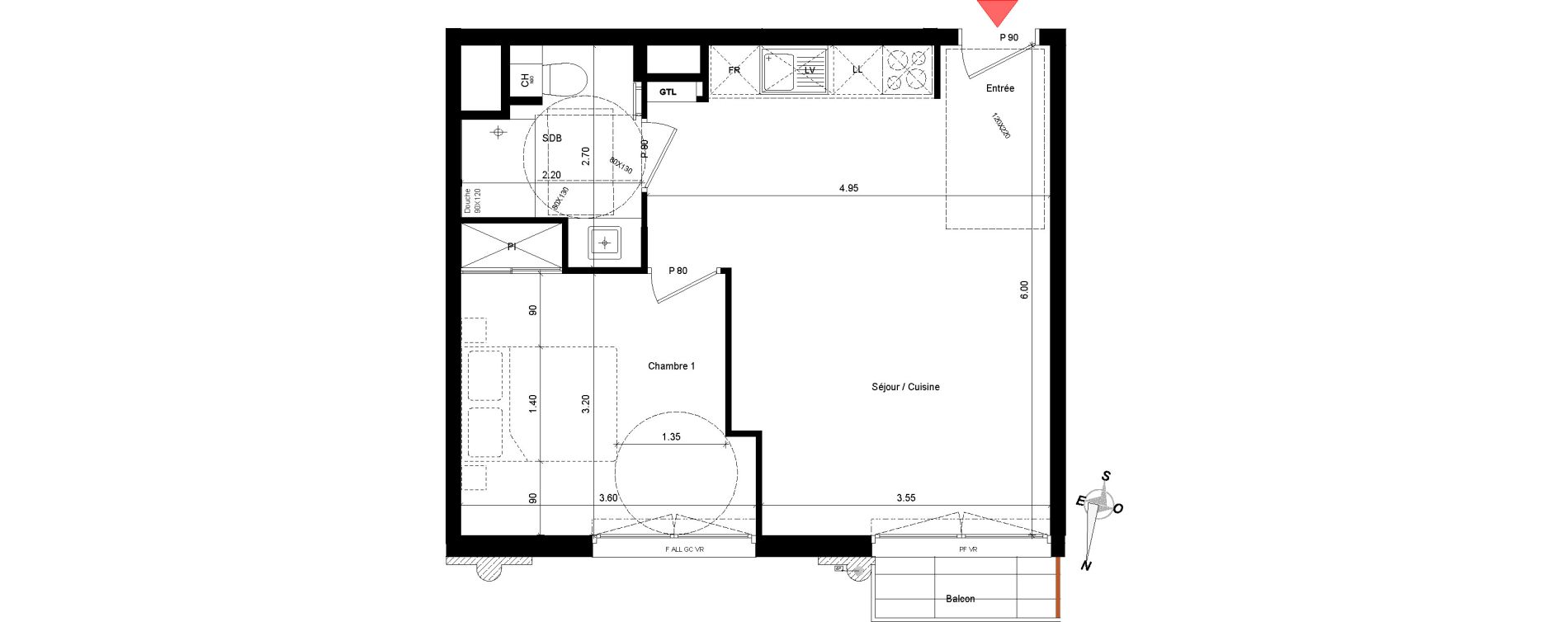 Appartement T2 de 41,01 m2 &agrave; Asni&egrave;res-Sur-Seine Asnieres sur seine centre